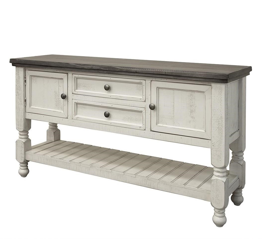 Relaxed Vintage Sofa Table with Slatted Shelf